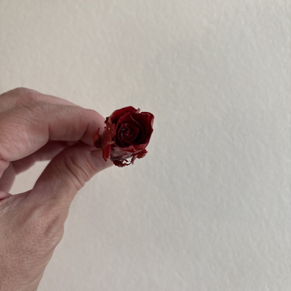 Vintage Resin Red Rose Hat Pin 4 Inch Floral Stick Pin Red Flower Accessory
